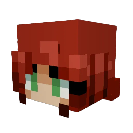 Witchliah Minecraft avatar head, 3D render