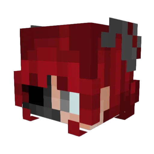 WitchyWastrel Minecraft avatar head, 3D render