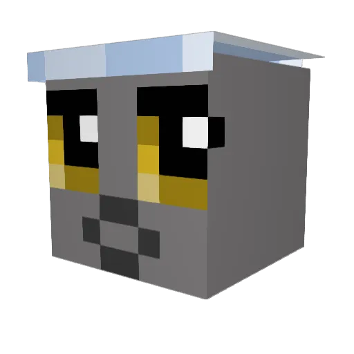 With_White Minecraft avatar head, 3D render