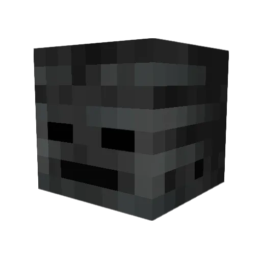 Wither Minecraft avatar head, 3D render