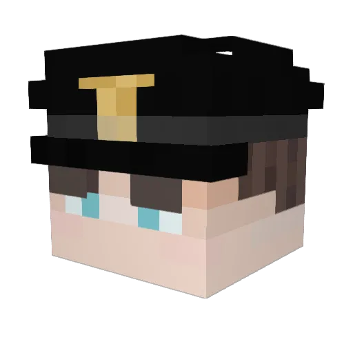 WitherV Minecraft avatar head, 3D render