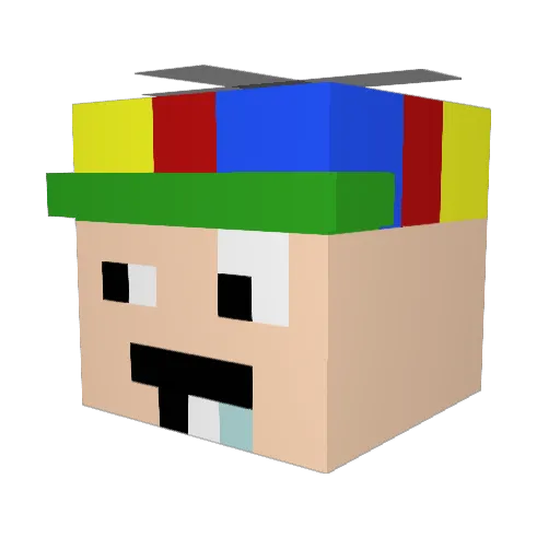 WitheringClock4 Minecraft avatar head, 3D render