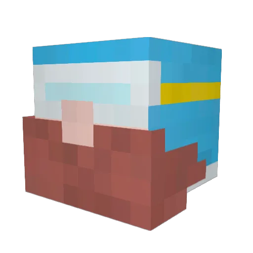 Witnessed Minecraft avatar head, 3D render