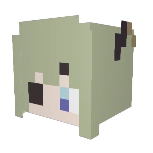 Witsu Minecraft avatar head, 3D render