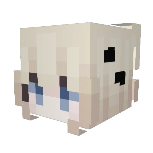 Witth Minecraft avatar head, 3D render