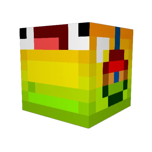 Wittybird Minecraft avatar head, 3D render