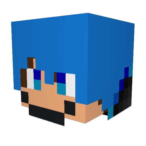 Wittywhitekid Minecraft avatar head, 3D render