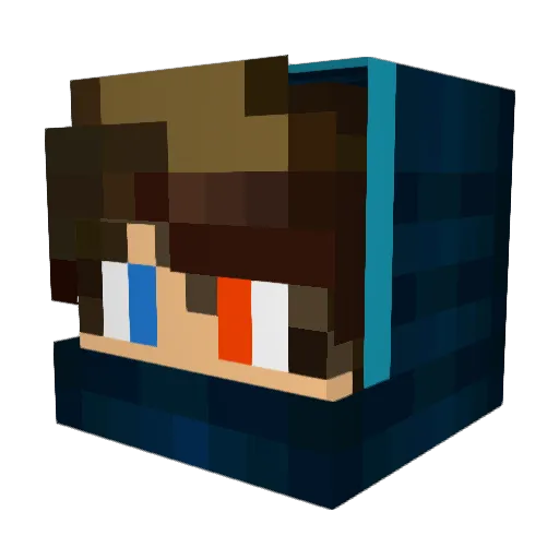 Witzlich Minecraft avatar head, 3D render
