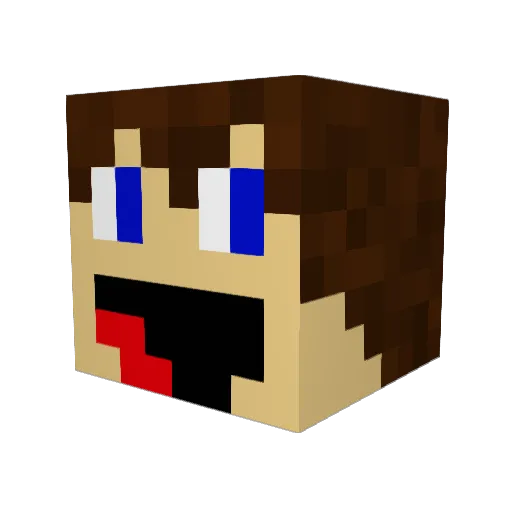 WiwiKinST Minecraft avatar head, 3D render