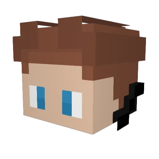 Wiwu25 Minecraft avatar head, 3D render