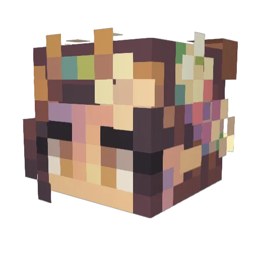 Wizabef Minecraft avatar head, 3D render