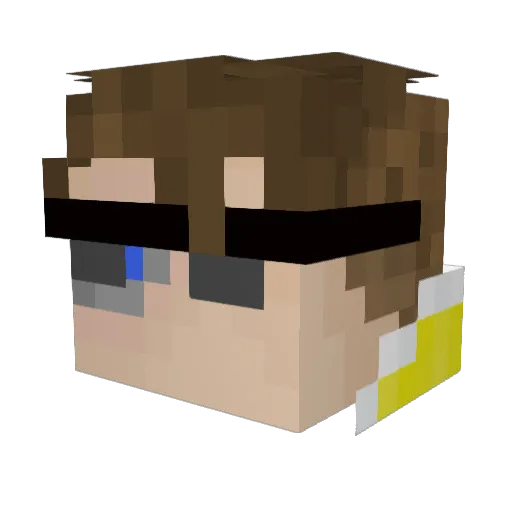 Wizadroid Minecraft avatar head, 3D render