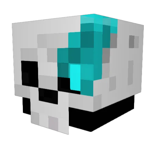 Wizamv Minecraft avatar head, 3D render