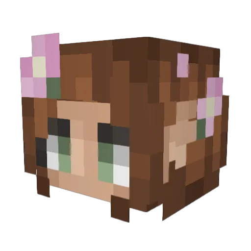 WizardLotus_ Minecraft avatar head, 3D render