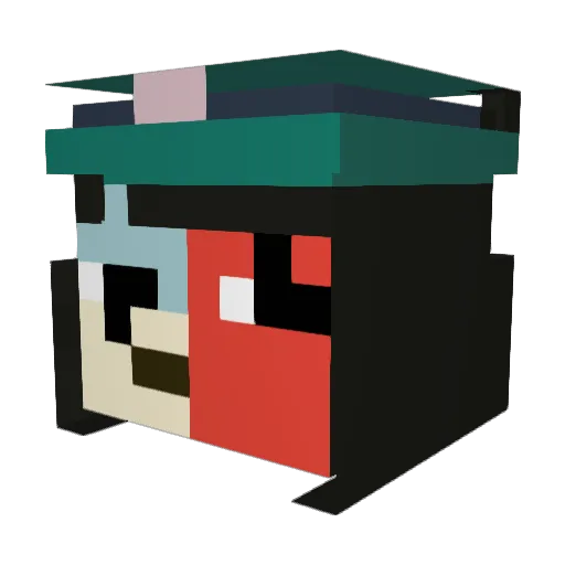 WizardOfMehVEVO Minecraft avatar head, 3D render