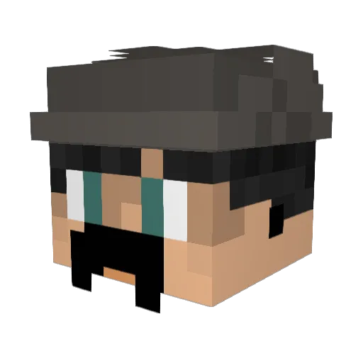 WizardPancake Minecraft avatar head, 3D render