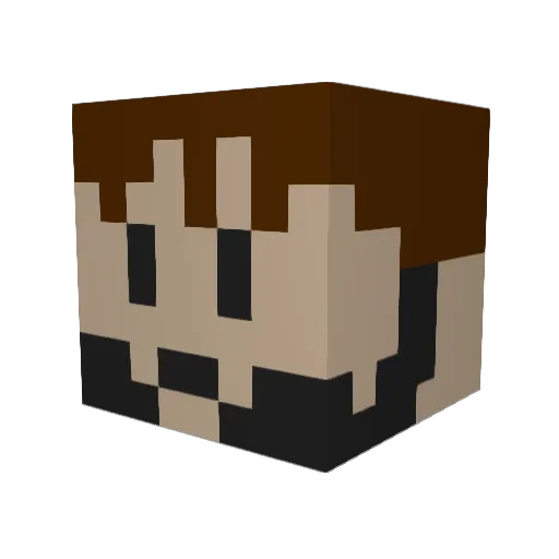 Wizardsleeves Minecraft avatar head, 3D render