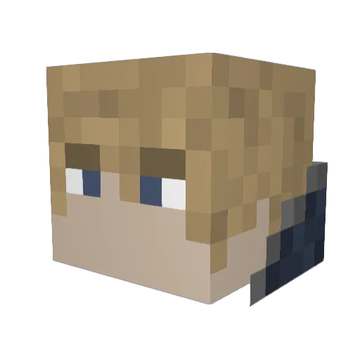 Wizbones Minecraft avatar head, 3D render