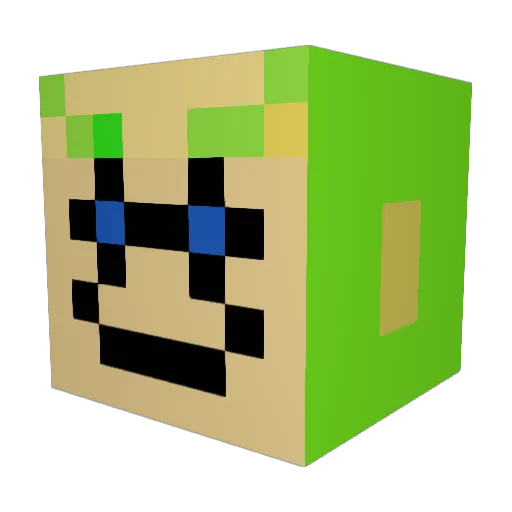 Wizbop Minecraft avatar head, 3D render