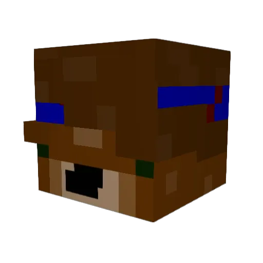 Wizby Minecraft avatar head, 3D render