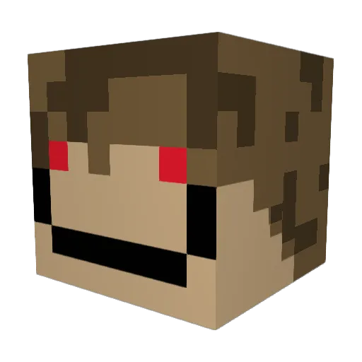 Wizbyy Minecraft avatar head, 3D render