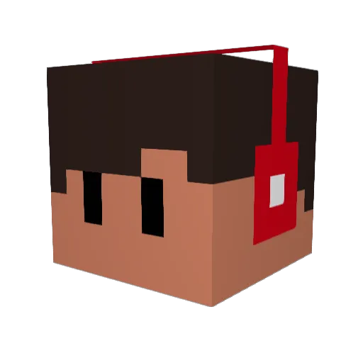 Wizition Minecraft avatar head, 3D render