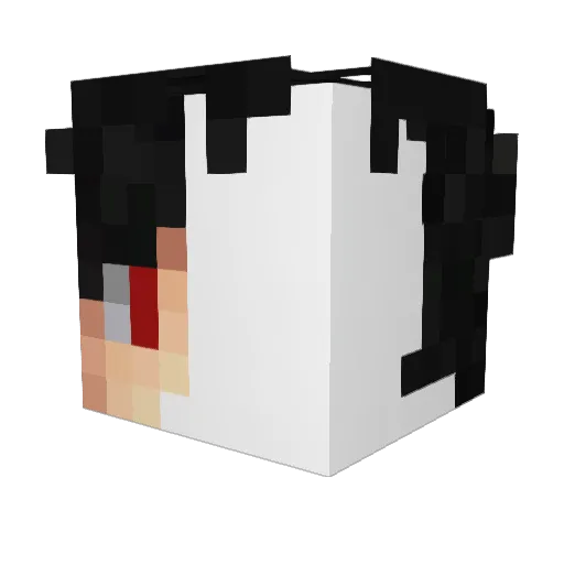 Wizkhalif Minecraft avatar head, 3D render