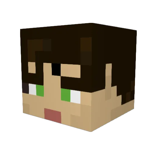 Wizmark Minecraft avatar head, 3D render