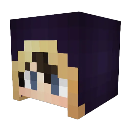 Wizzard Minecraft avatar head, 3D render