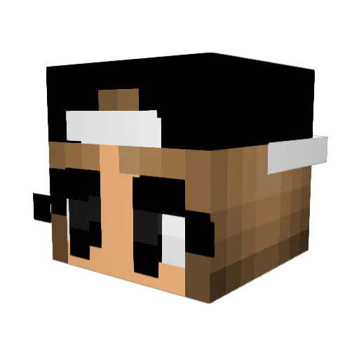 Wizzee Minecraft avatar head, 3D render