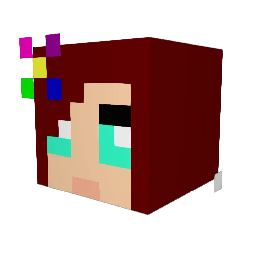 WizzyIzzy Minecraft avatar head, 3D render