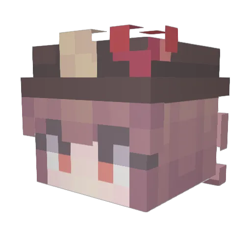 Wkamole Minecraft avatar head, 3D render
