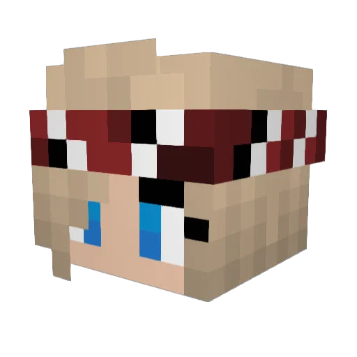 Wkek Minecraft avatar head, 3D render