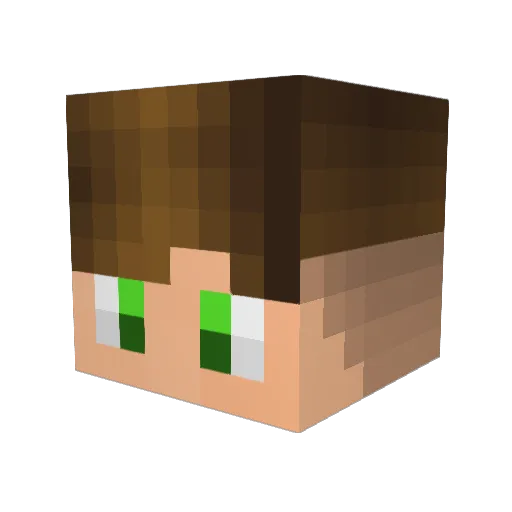Wladsu Minecraft avatar head, 3D render