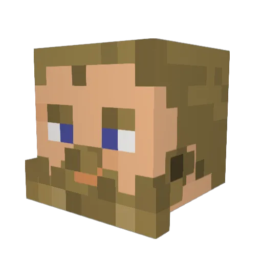 Wlaysewski Minecraft avatar head, 3D render