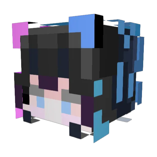 WlsETD Minecraft avatar head, 3D render