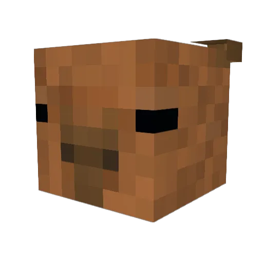 Wmans Minecraft avatar head, 3D render
