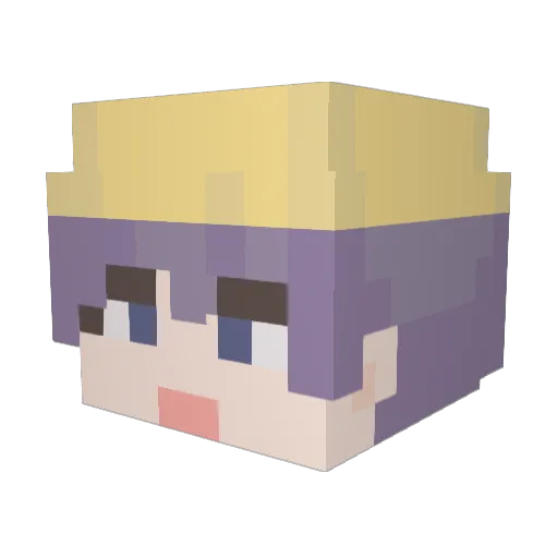 Wmel_ Minecraft avatar head, 3D render