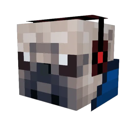 Wmue Minecraft avatar head, 3D render