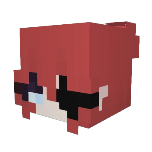 Wnite Minecraft avatar head, 3D render