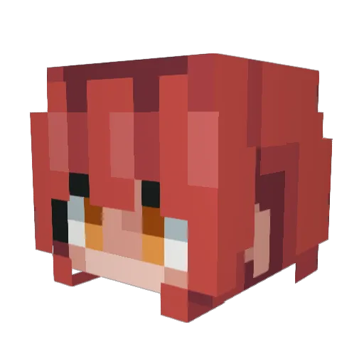 Wo9_No Minecraft avatar head, 3D render