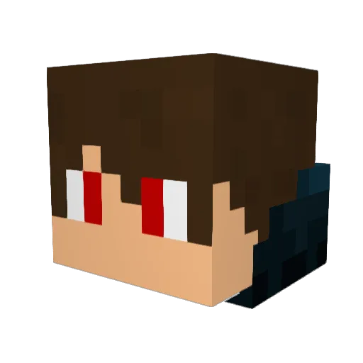 WoLeFiE Minecraft avatar head, 3D render