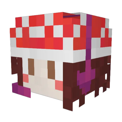 WoShiAnima Minecraft avatar head, 3D render