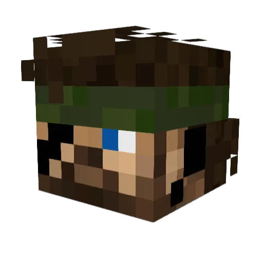 Wobe Minecraft avatar head, 3D render