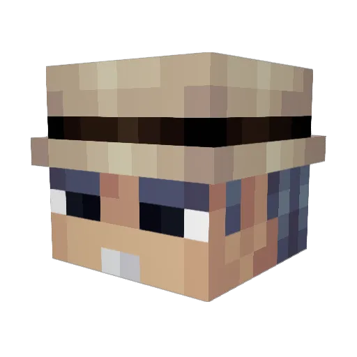 Wod Minecraft avatar head, 3D render