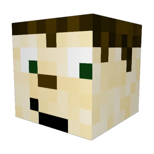 Wodje Minecraft avatar head, 3D render