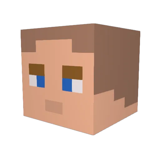 Wofate Minecraft avatar head, 3D render