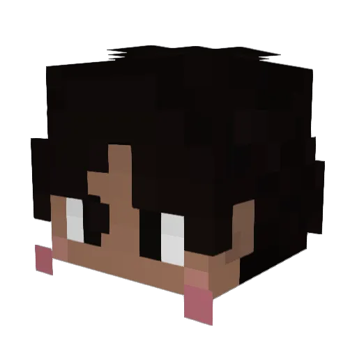 Wokeai Minecraft avatar head, 3D render