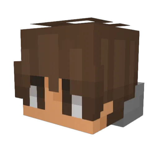 Wolanik Minecraft avatar head, 3D render
