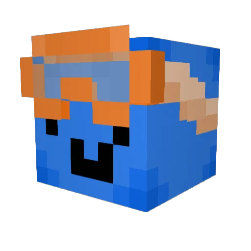 Wolanskyy Minecraft avatar head, 3D render